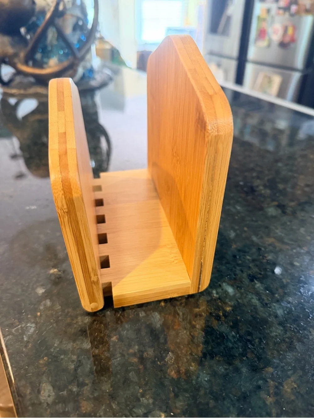 Bamboo Cook Book or Napkin Holder - Natural Wood Finish GUC
